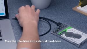 E-yield USB3.0 to SATA3.0 External Hard Drive Enclosure Hard Disk Storage Box with SATA to USB Connector Cable Support UASP for 2.5inches(2.5 นิ้ว) HDD ฮาร์ดดิส and SSD SATA Interface External Gard Drive Clear with fast And Good Quality Hard Drive Disk