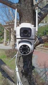 Hvision ​กล้องสองเลนส์ 4G sim  หน้าจอคู่ 2กล้อง ดูพร้อมกันได้ กลางคืนภาพสี กล้องวงจรปิดไร้สาย กล้องวงจรปิดใส่ซิม full color ip camera outdoor CCTV