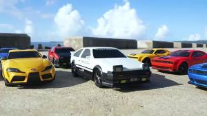 รถดริฟท์รีโมตคอนโทรลอาร์ซีข้ามพรมแดนแบบใหม่ AE86ระบบขับเคลื่อนสี่ล้อความเร็วสูงโมเดลรถยนต์สปอร์ตของเล่นเด็กแบบชาร์จไฟได้รถแข่งของเล่น