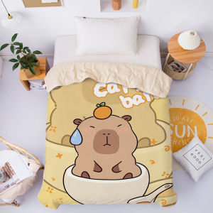 Cute Capybara Summer Cooling Air Conditioner Blanket Student Polyester Fiber Seven Hole Padded Quilt Cool Sensation Silk Cover