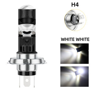KEVANLY | 1PCS H4 BA20D P15D LED Bulbs Motorcycle LED Headlight Projector Lens White Yellow H4 Hi Lo Beam Fog Lamp DRL Driving Light