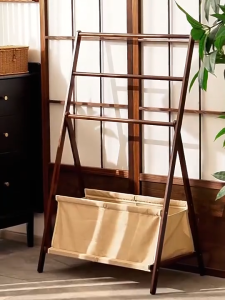 Wooden Floor Standing Coat Rack  Clothes Rack  Towel Rack Foldable Hanging Frame Bag Rack Stand Cloth Rack Stand Shelves Rack For Entryway Bedroom Living Room Bathroom