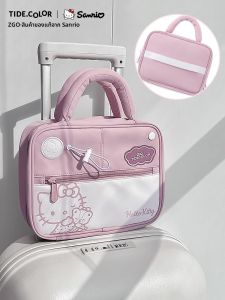 กระเป๋าเครื่องสำอาง Hellokitty Zgo สุดน่ารัก กระเป๋าเดินทาง ผ้าไนลอน กระเป๋าใส่ของ ความจุขนาดกลาง กระเป๋าสะพายไหล่แบบลำลอง