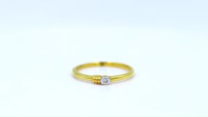 Happy Jewelry: แหวนเพชรของแท้ เม็ดเดี่ยว เพชรแท้เกสร ทองแท้ 9k (37.5%) ME744