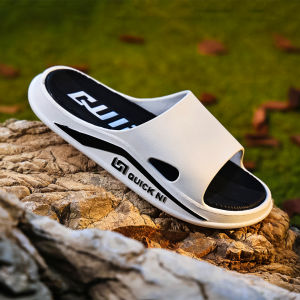 Mens Summer Outdoor Indoor Anti-Slip Comfortable Slippers Wear-Resistant TPU Material Slippers with Thick Bottom for Sports Leisure
