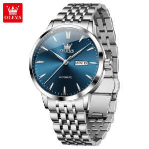 OLEVS | OLEVS Brand Watch Fully Automatic Mechanical Watch with Diamond Inlaid Double Calendar Mechanical Mens Watch 7048