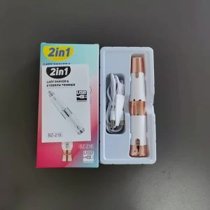 2 IN 1 Rechargeable Epilator Electric Eyebrow Trimmer Female Body Facial Lipstick Shape Hair Removal Mini Painless Razor Shaver