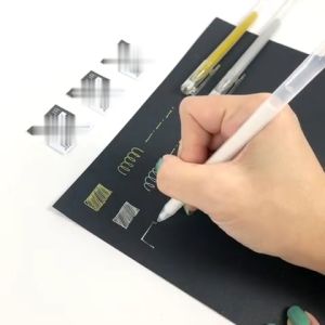 Satu Keluarga Pulpen Gel Metalik Gold 1MM A85 Metallic Ballpoint Craftwork Scrapbook Silver Colour