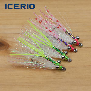 ICERIO 6pcs #4 Crazy Charlie Fly Fishing Lures Barbed Hook for Bonefish Bass Tarpon Freshwater & Saltwater Fast Sinking Flies