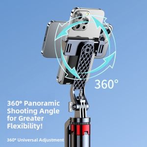 Bluetooth Handheld Selfie Stick Tripod Stand for Mobile Phone Photography Portable Travel Universal Long Battery Life Adjustable Angle