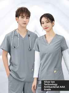 ZIXUN | Summer Thin Quick-Dry Short Sleeve Operating Room Scrub Top