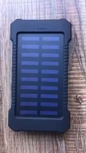 Top 100000mAh Solar Power Bank Waterproof with LED Light Solar Charger 2 USB Powerbank Ports