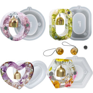 Handmade Resin Heart Shaped Doorbell Crystal Drop Glue Silicone DIY Craft Accessories Elliptical Hexagonal Long Rectangle