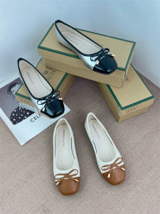 Women's Flat Bottom Slip-On Shoes Soft Sole Butterfly Knot Loafers Fashionable Korean Style Low Heel Rubber Outsole