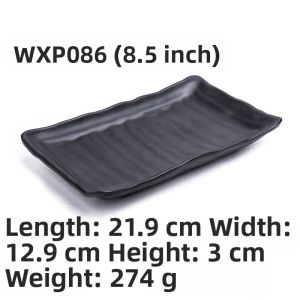 Heat-resistant Square Melamine Tray Black