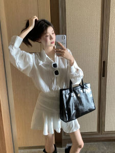 SUSIEYUAN | White Layered Long-sleeve Dress