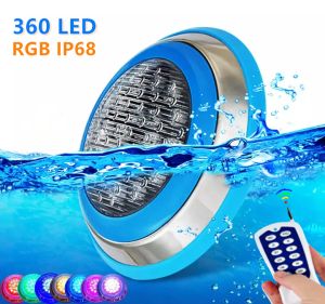 pool light Underwater Decor RGB Stainless Steel Swimming pool lights SMD LED light remote control Dimmable IP68 Waterproof lamp Fountain Landscape water parks pool accessories air water nozzl outdoors pool lights