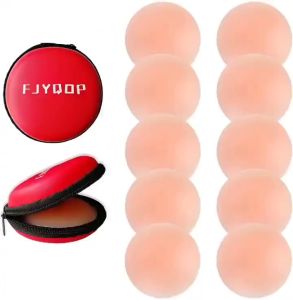 3/5 pairs Nipple Cover tape waterproof hesoyo adhesive silicone pad invisible bras reusable women breast washable reusable chest bra pasties mat stickers with box pinsan Waterproof and sweatproof Strapless bra Breathable