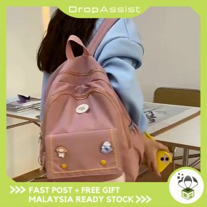 DropAssist 1572 Women Fashion Simple Canvas Student Korean Style School Backpack Bag Wanita Beg Galas Belakang Perempuan