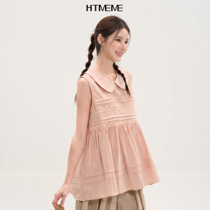HTMEME | Pleated Sweet Lace Sleeveless Summer Dress