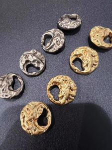 New Luxury Small Fragrance Style Irregular Hollow out Metal Button Knitted Sweater Coat Suit Button Home Sewing DIY Accessories