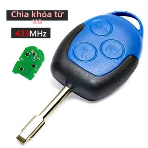 KEYECU 433 MHz Remote Key Fob 3 Nút Với 4D63 Chip P/N 6C1T15K601AG Dành Cho Ford Transit WM VM 2006-2014 Blade Blue/Đen