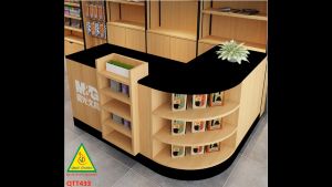 Quầy tính tiền Bàn thu ngân cho cửa hàng tiện lợi siêu thị mini QTT433 - NỘI THẤT LẮP RÁP VIENDONGADV