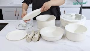 ชุดกระทะ 11 ชิ้น GiPP กระทะถอดด้ามได้ เคลือบสารกันติด ใช้ได้ทุกเตา (Induction/ไฟฟ้า/แก๊ส)