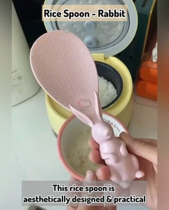 Rabbit Rice Scoop Non Stick Wheat Straw Stand Spoon Shovel Food Grade Tableware Kitchen Accessories Heat Resistance