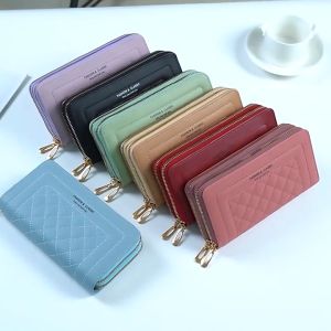 【LAZ Choice】Fashion Casual Wallet Woman Double Zipper Long Wallet Classic Purse Lady Clutch Womens Multi-slot PU Leather Wallets Womens Simple Wallet Dompet Panjang Dompet Syiling Wanita女式钱包 钱包 女錢包 手拿包