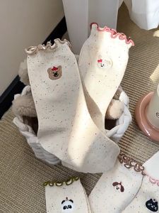 Cute Korean Style Animal 5Pairs Women Lolita JK Japanese Long Socks Casual Socks Cotton Socks