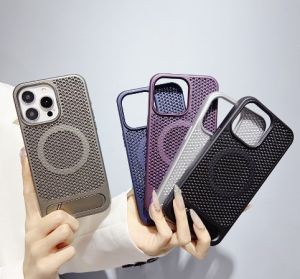 Kisscase tản nhiệt thoáng khí MagSafe Ốp điện thoại cho Iphone 15 14 13 12 Pro Max cộng với với invisable đứng không dây sạc cứng PC chống rơi Chống Sốc Ốp lưng cho iPhone 15 14 13 12 11