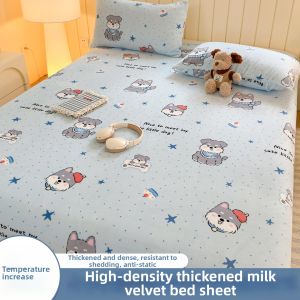 Kiss Dear | Thickened Milk Fleece Flannel Bed Sheet