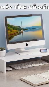 FREESHIP - Kệ Gỗ Máy Tính Kệ Để Bàn Gỗ MDF Tự Lắp Ghép Cho Văn Phòng Bàn Làm Việc