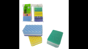 Colourful Wave Type Multicolor Sponge for Kitchen Cleaning 3-Pcs