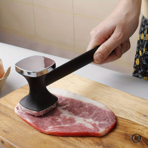 Heavy Duty Kitchen Meat Tenderizer Hammer with Rubber Grip Stainless Steel Head for Effortless Pounding and Tenderizing