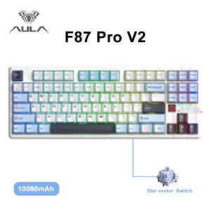 AULA | AULA F87ProV2 Custom Wireless Mechanical Keyboard Bluetooth 2.4G Wired Triple Mode Full Key Hot Swappable Gasket Structure