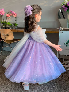 Princess Style Summer Dress for Girls Baby Mesh Skirt Fairy Tale Childrens Clothing 2025 New Fashion Toddler Princess Gown