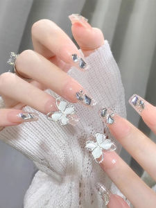 MONLEYTA | Short Handmade Cat Eye Nails 100% Handcrafted High-end Whitening Finished Nails
