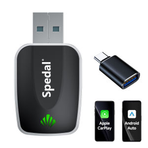 Spedal 2-in-1 Wired to Wireless CarPlay Adapter & Android Auto Wireless Adapter Plug & Play