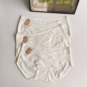 กางเกงคลอดบุตรผ้าฝ้ายต้านเชื้อแบคทีเรียสําหรับหญิงตั้งครรภ์กางเกงเอวต่ําสไตล์สีที่บริสุทธิ์ขนาดเต็มชุดชั้นในหลังคลอด