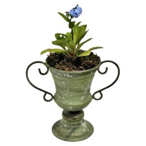 ถ้วยประวัติศาสตร์ย้อนยุค ถ้วยประดับตกแต่งสำหรับสวนกลางแจ้ง ริมดาดฟ้า ชั้นวางต้นไม้ วัสดุเหล็กกล้า ลายผีเสื้อ กระถางต้นไม้สูง ตกแต่งสำหรับริมดาดฟ้า