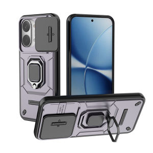szhaiyu | Armor Phone Case For Redmi Note Turbo 4 5 14 14S 15 15C K80 Pro Max Plus With Sliding Camera Protection Ring Holder Stand Cover