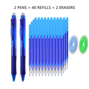 0.5mm High-Quality Erasable Gel Neutral Pen Set  with Replacement Refill Built-in Eraser At The Top Easy To Erase Errors