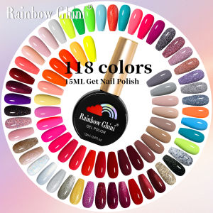 RG 15ml HEMA TPO FREE Glitter Solid UV LED Gel Nail Polish Top Base Coat Nail Gel Art Candy Colored Tones UV LED Gel Nail Polish