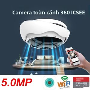 Camera Giám Sát IP Trong Nhà 5MP 360 Độ °   Tầm Nhìn Toàn Cảnh WiFi Ống Kính Mắt Cá Phát Hiện Chuyển Động VR 1.56mm Lưu Trữ Tối Đa 512G XMeye ICsee