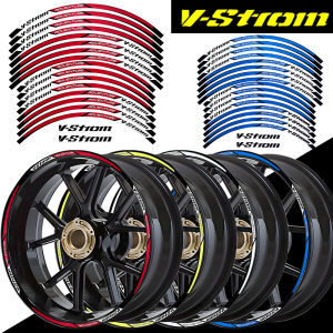 For Suzuki V-Strom 650 SX Vstrom 1000XT Adventure 1050XT Reflective Motorcycle Wheel Hub Stickers Motocross Rim Decals Accessories