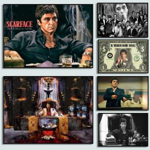 Scarface Tony Montana Print Canvas Painting Classic Gangster Movie Character Wall Modern Interior Home Decoration Art