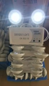 LED AC220V 3W Emergency Lights for Business Emergency Lighting with Battery Backup Two Head Adjustable LED Emergency Lighting for Shopping Malls Schools Dormitories Staircases Office Buildings