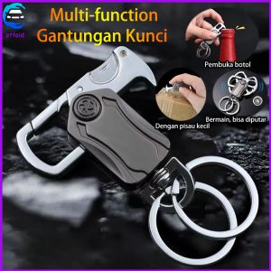 Gantungan Kunci Key Ring Multi-function Gantungan Kunci Keychain Pisau kecil Pembula Botol Holder Hp Diputar 4 In 1 Key Chains